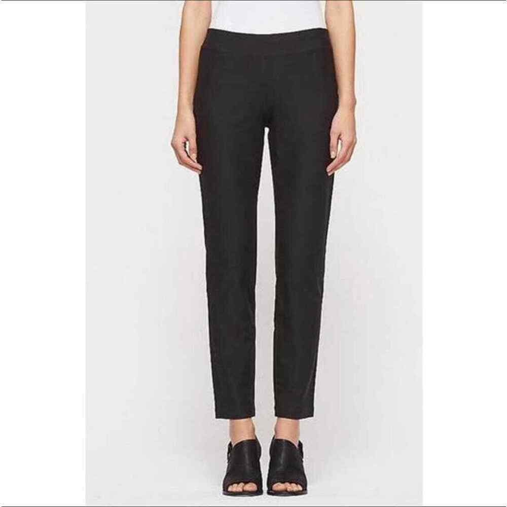 Eileen Fisher Women's Viscose Slim Pull On Ankle Pants Solid Black Size 1X